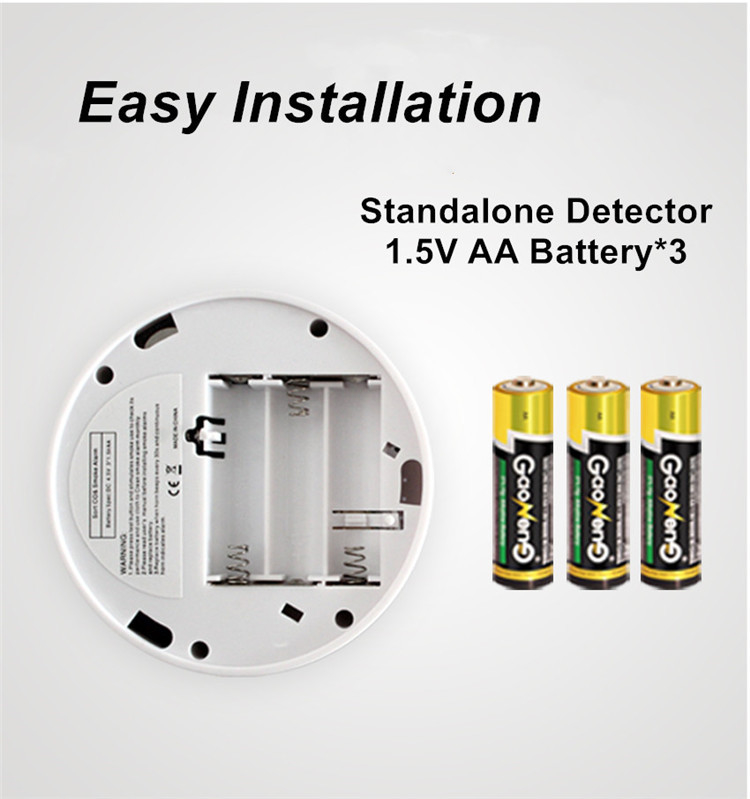 Stand Alone Smoke CO 2 In 1 Combined Detector Approved EN50291 EN14604