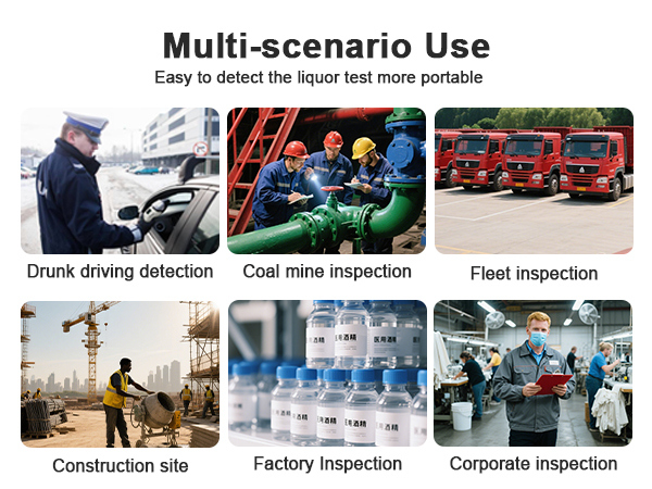 AT7000 Rapid Screen Breathalyzer Quick Fuel Cell Sensor with LCD Screen Pre-Employment Gas Analyzer Tester for Alcohol Screening