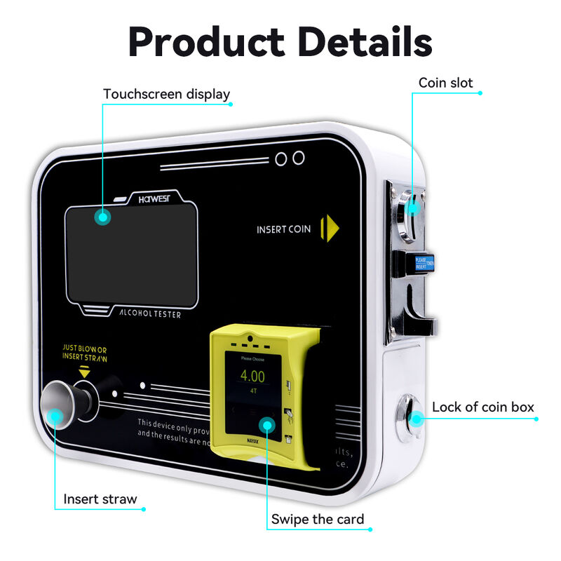 Wall Mounted Breathalyzers Credit Card Non-contact Blowing or Mouthpiece