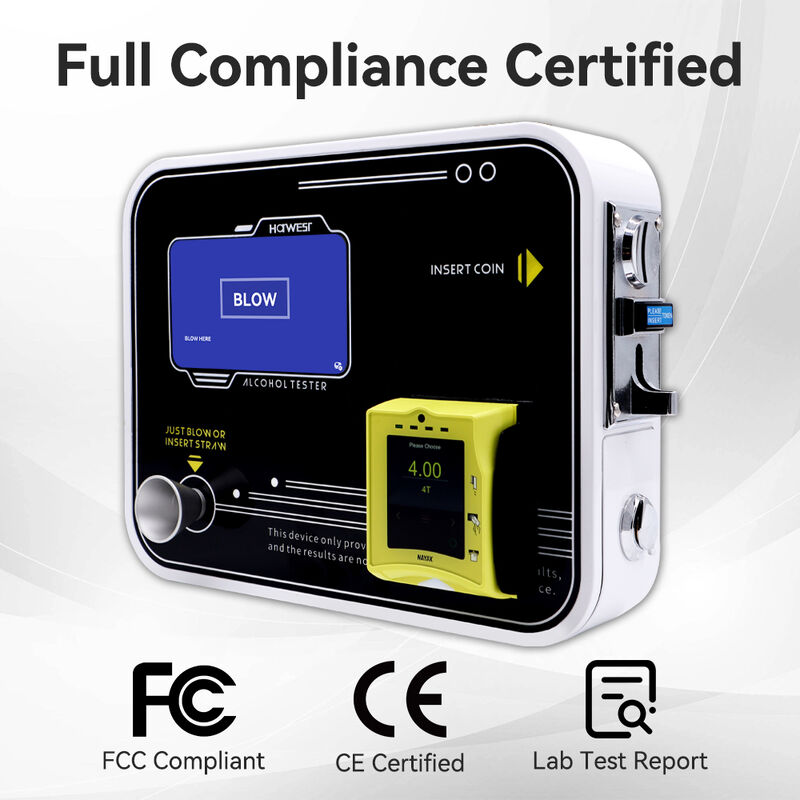 Wall Mounted Breathalyzers Credit Card Non-contact Blowing or Mouthpiece
