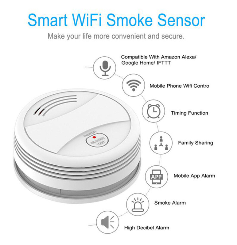 WiFi Photoelectric Smoke Alarm Detector