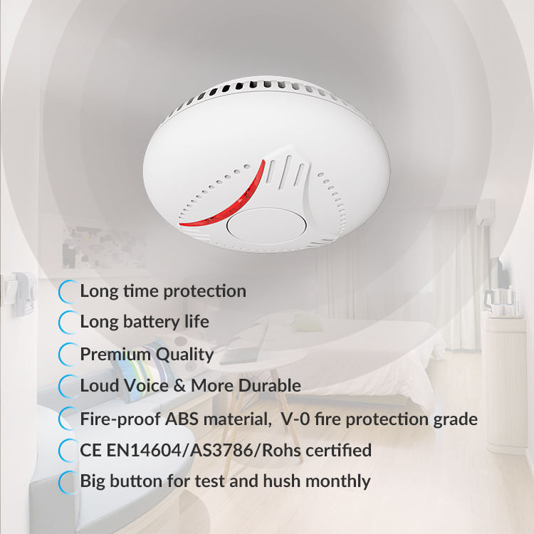 12uA 35mA Wireless Connected Smoke Detectors DC3V Battery Interlinked Fire Alarms
