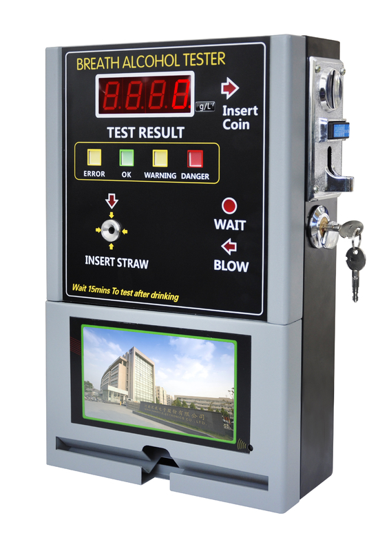 15mm-29mm Coin Operated Breath Alcohol Tester DC12V 1.5A Alcohol Testing Machine