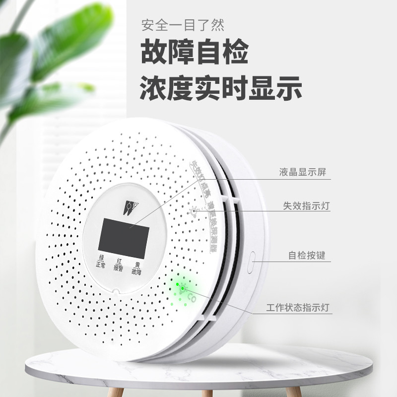 Mine Industrial BSI EN50291 CO Alarm Detector 86mm Nest Carbon Monoxide Detector