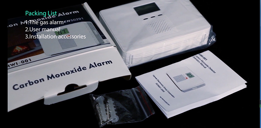 DC9V 25-500ppm Restaurant Smart CO Alarm Detector For Home