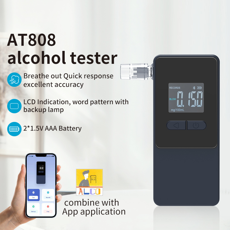 AT808 Portable Alcohol Tester with Advanced Fuel Cell Sensor Bluetooth ...